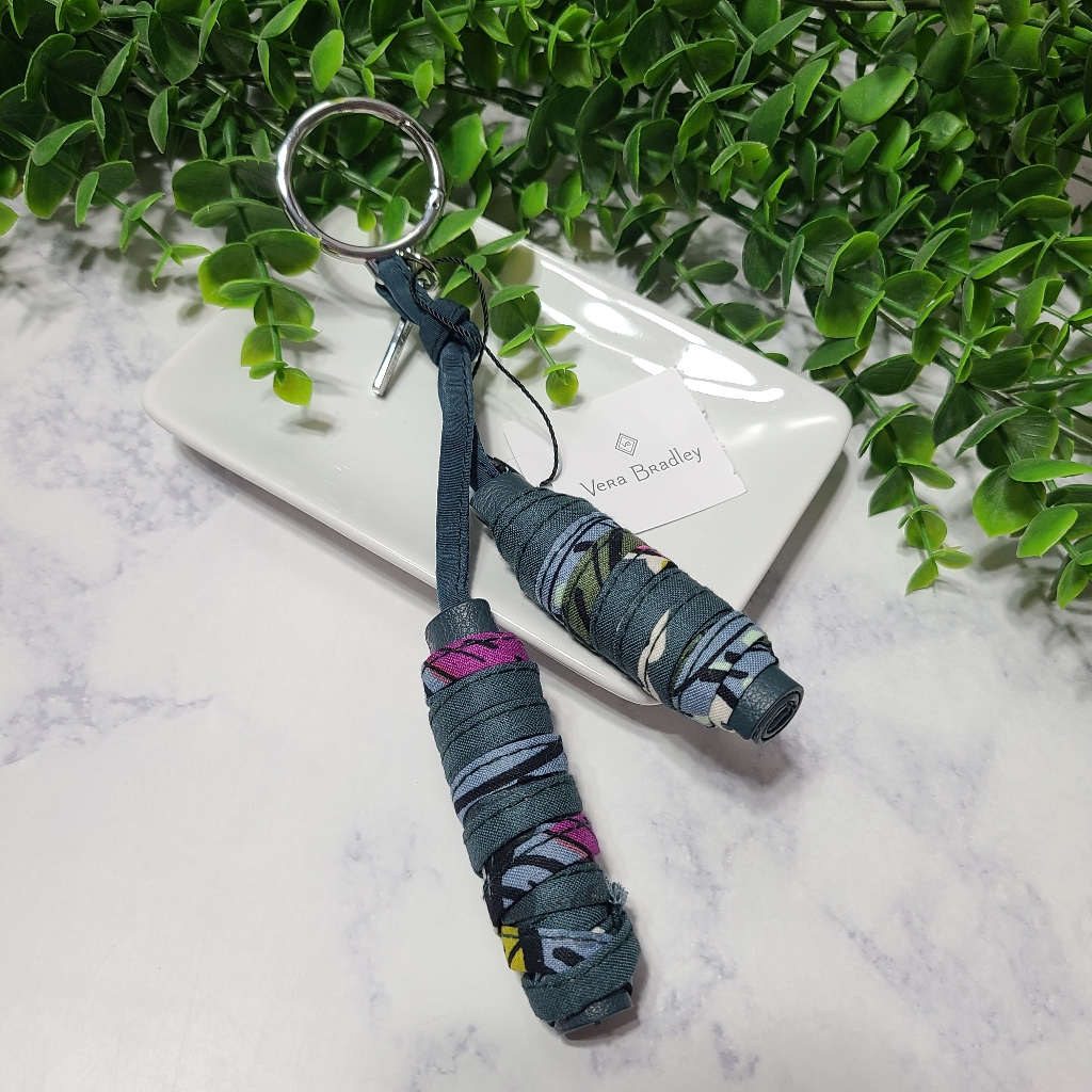 Vera Bradley Iconic Spools Bag Charm Falling Flowers